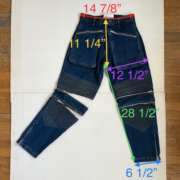 Youths In Balaclava Zip Jeans ,US 28R ,28 Inseam, Non-stretch, Detachable Length - Picture 4 of 14